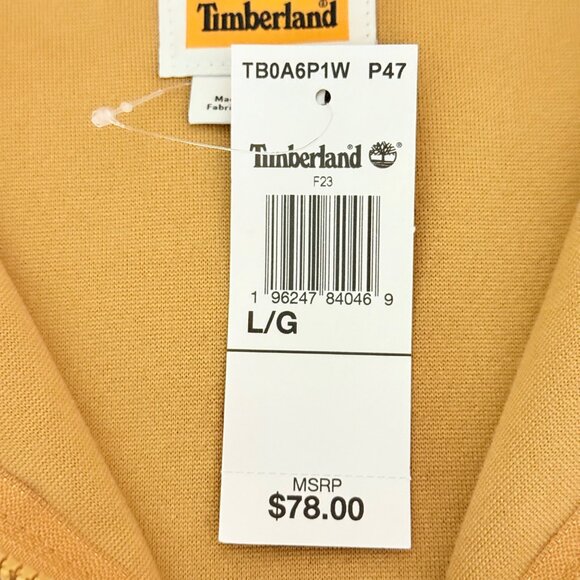 NWT Timberland Mens Full Zip Fleece Tan Sherpa Jacket Size Large Stand-up Collar - Picture 8 of 11